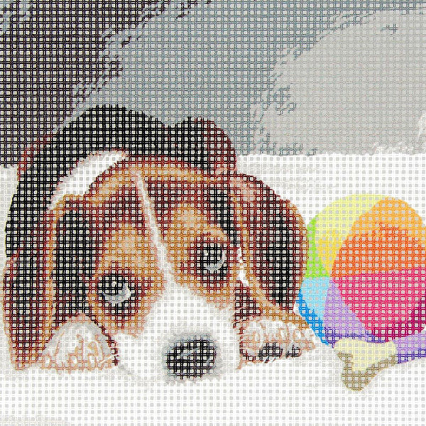 Kit complet canevas 15 x 20 cm motif petit chien chiot
