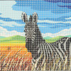 Kit complet canevas 15 x 20 cm motif zèbre savane