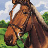 Kit complet canevas 15 x 20 cm motif cheval portrait