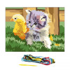 Kit complet canevas 15 x 20 cm motif poussin et chaton