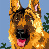 Kit complet canevas 15 x 20 cm motif chien berger allemand
