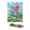 Kit complet canevas 15 x 20 cm motif moto cross