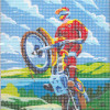 Kit complet canevas 15 x 20 cm motif moto cross