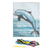 Kit complet canevas 15 x 20 cm motif dauphin océan