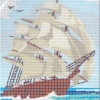 Kit complet canevas 15 x 20 cm motif bateau voilier caravelle