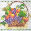Kit complet canevas 15 x 20 cm motif panier de fruits