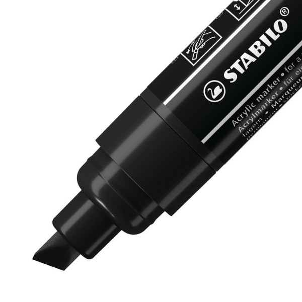 Etui carton de 3 marqueurs STABILO FREE acrylic pointes mixtes - noir