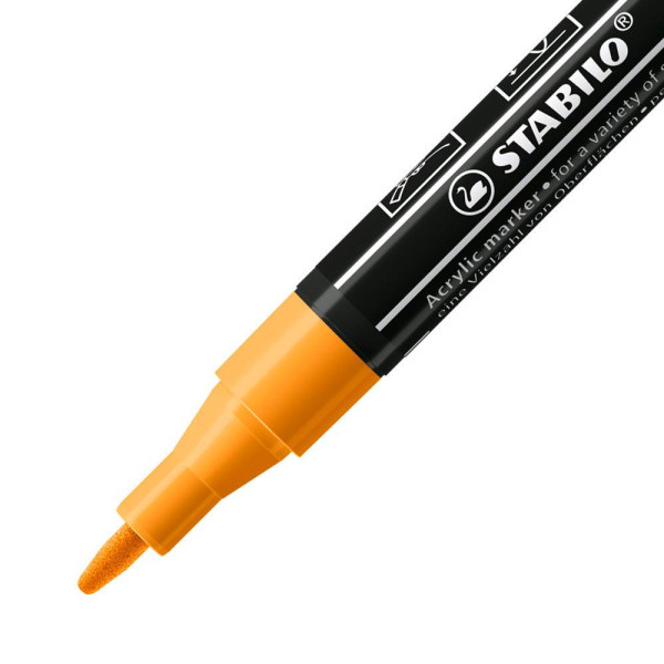 Etui carton de 5 marqueurs STABILO FREE acrylic T100 - pointe fine - Set Spring