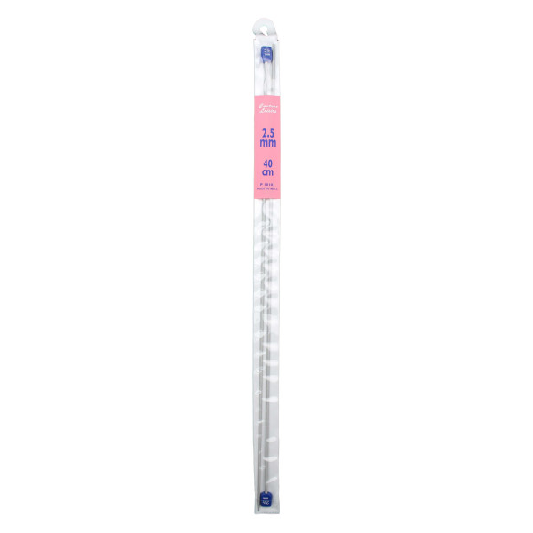 Aiguille à tricoter 40 cm en métal 2,5mm