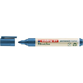Marqueur permanent Edding 21 Ecoline pointe ronde bleu