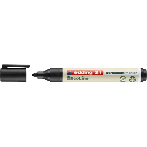 Marqueur permanent Edding 21 Ecoline pointe ronde noir
