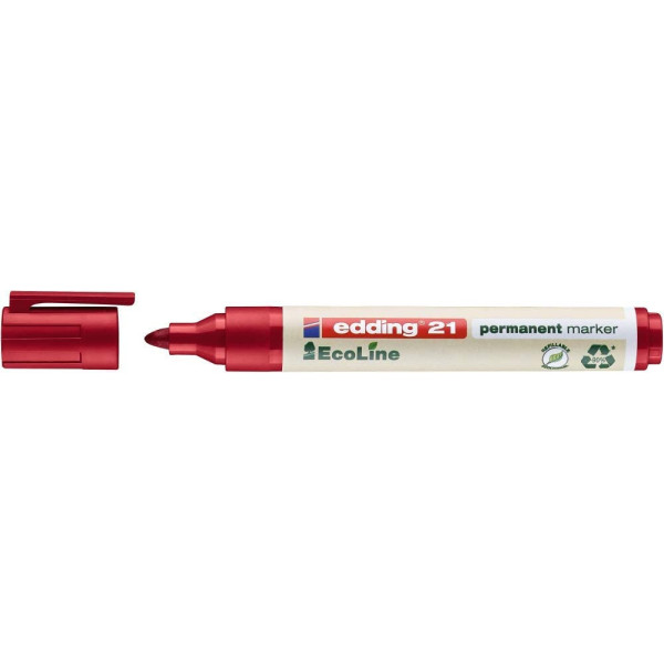 Marqueur permanent Edding 21 Ecoline pointe ronde rouge