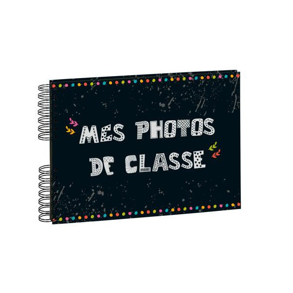 photo-Album photos - Pour photos de classe - 32x22cm - Spirales - Noir - 50 pages