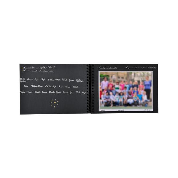 Album photos - Pour photos de classe - 32x22cm - Spirales - Noir - 50 pages