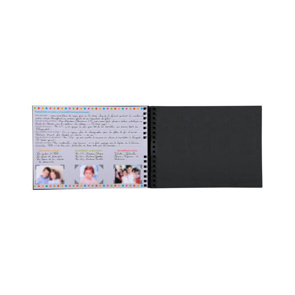 Album photos - Pour photos de classe - 32x22cm - Spirales - Noir - 50 pages