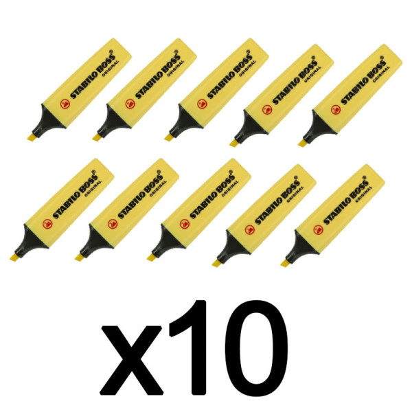 photo-10 surligneurs - STABILO BOSS ORIGINAL - Pastel - Crème de jaune