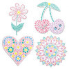 Peinture aux points - Sur bois - Coffret - Modèle girly - Dès 6 ans - Formes, pochoirs, peintures