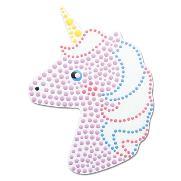 Peinture aux points - Sur bois - Coffret - Modèle licorne - Dès 6 ans - Formes, pochoirs, peintures