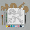 Peinture aux points - Sur bois - Coffret - Modèle licorne - Dès 6 ans - Formes, pochoirs, peintures