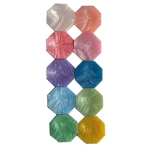 Cire à cacheter - 10 pastilles - Couleurs shiny - Carterie - Loisirs créatifs - Aladine