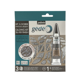 photo-Kit dorure - Argent - Effet relief 3D - Brillant - Feuilles - Mixtion relief - Pébéo