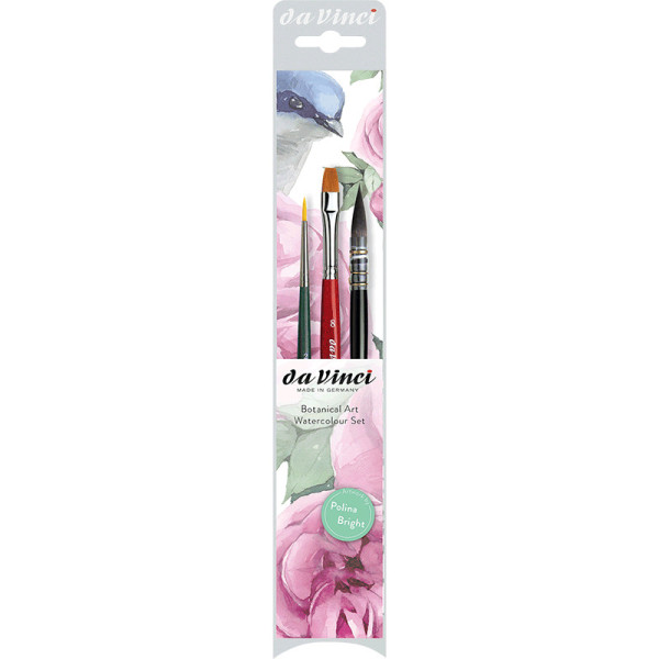 photo-Pinceaux - Aquarelle - Pour faire des motifs floraux - Lavis, rond et plat - Da Vinci