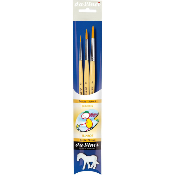 photo-Pinceaux - Scolaire - Rond - 3 tailles n°2, 5 et 8 - Fibres synthétique - Da Vinci