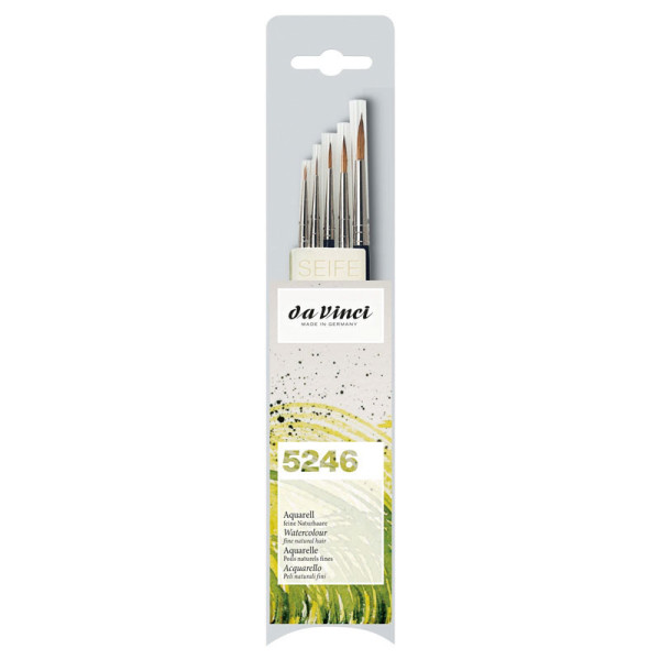 photo-Pinceaux - Rond - Aquarelle - Modélisme - 5 tailles - Fibres naturelles - Da Vinci