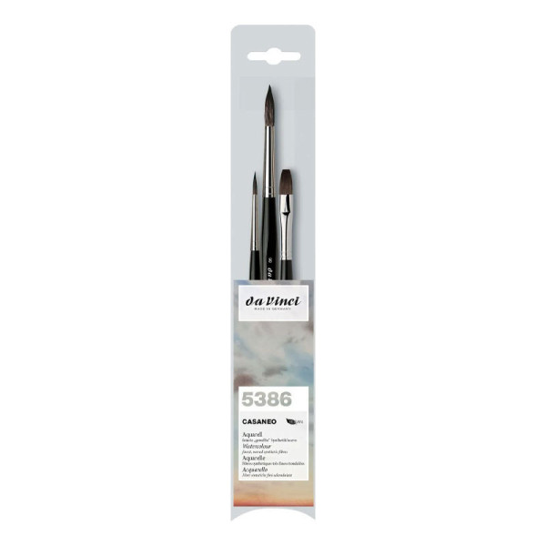 photo-Pinceaux - Rond - Plat - Aquarelle - Tailles assorties - Da Vinci - Casaneo 5386