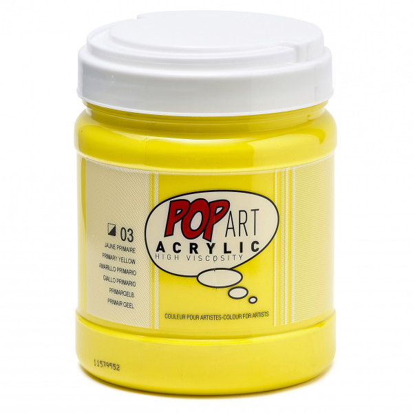 photo-Peinture acrylique - Jaune primaire - Mate-satinée - Pot 700ml - Pébéo Pop Art