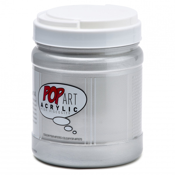 Peinture acrylique - Argent - Mate-satinée - Pot 700ml - Pébéo Pop Art