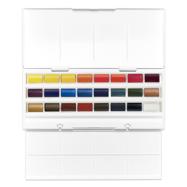 Set 24 godets peinture aquarelle Cotman Winsor et Newton