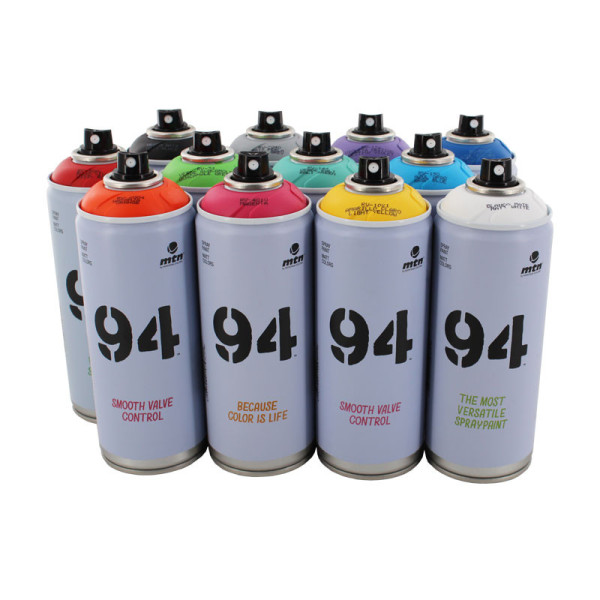 Lot de 12 bombes de peinture MTN 94  - couleurs assorties - 400 ml | Artmania