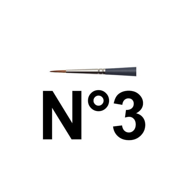 Pinceau rond n°3 aquarelle professionnelle Winsor & Newton