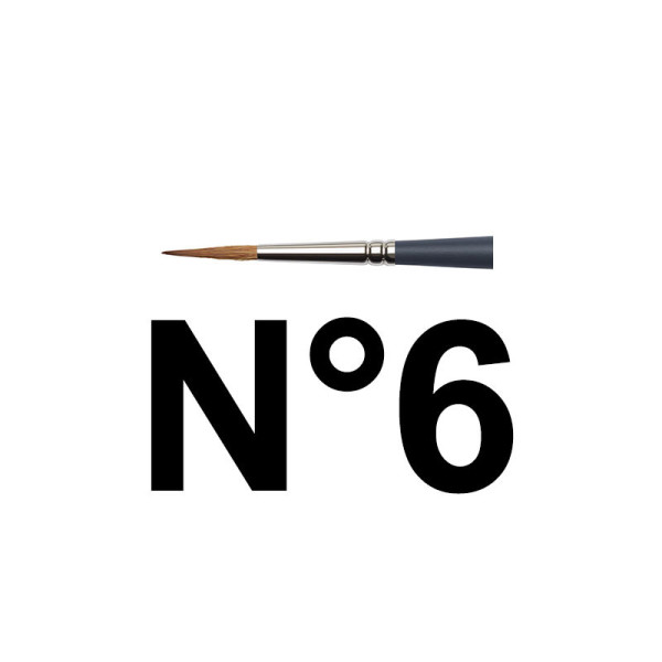 Pinceau rond à pointe n°6 aquarelle professionnelle Winsor & Newton
