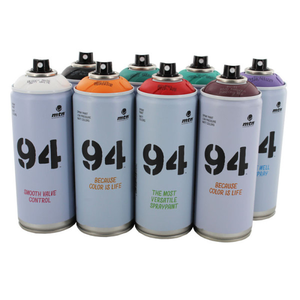 Lot de 8 bombes de peintures MTN 94 - couleurs assorties - 400ml | Artmania