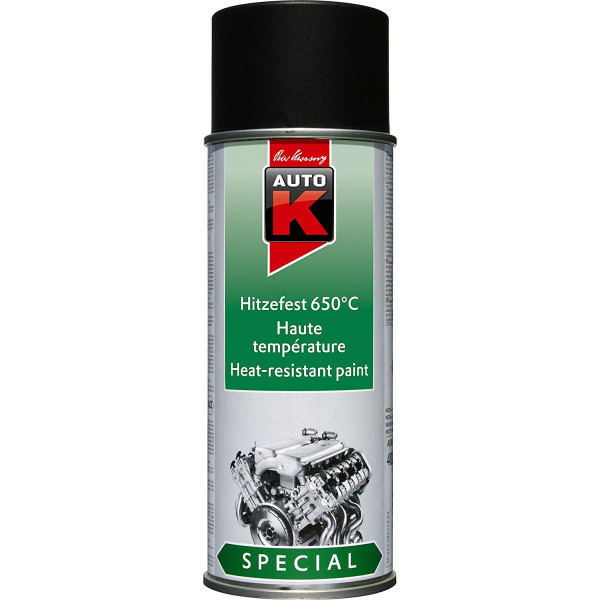 Bombe de peinture haute température - noir mat - Auto-K - 400ml | Artmania