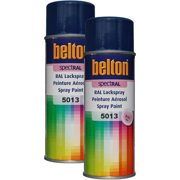 2 bombes de peinture Belton Spectral RAL5013 bleu cobalt 400ml