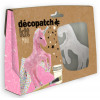 Mini kit Décopatch licorne feuilles pinceau et vernis colle