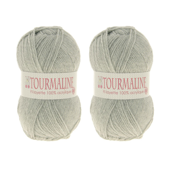 Lot de 2 pelotes Tourmaline gris - 100% acrylique - 50g/200m - Distrifil | Artmania