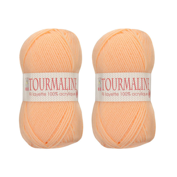 Lot de 2 pelotes Tourmaline saumon - 100% acrylique - 50g/200m - Distrifil | Artmania