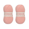 Lot de 2 pelotes Tourmaline rose pastel - 100% acrylique - 50g/200m - Distrifil
