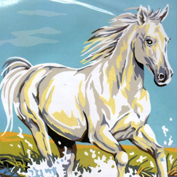 Kit canevas 30 x 40 cm Seg de Paris modèle cheval blanc