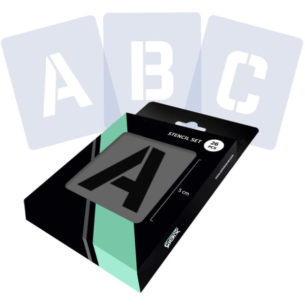 photo-Set de pochoirs 5 cm - Alphabet n°1 - Qbix