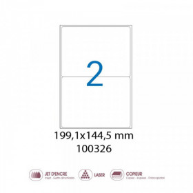 Lot de 3 boîtes 200 étiquettes n°2 Etibox Apli 100326 Format 199,6x144,5mm