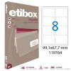 Lot de 5 boîtes 800 étiquettes n°8 Etibox Apli 119764