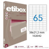 Lot de 5 boîtes 6500 étiquettes n°65 Etibox Apli 102042