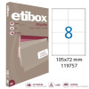 Lot de 5 boîtes 800 étiquettes n°8 Etibox Apli 119757