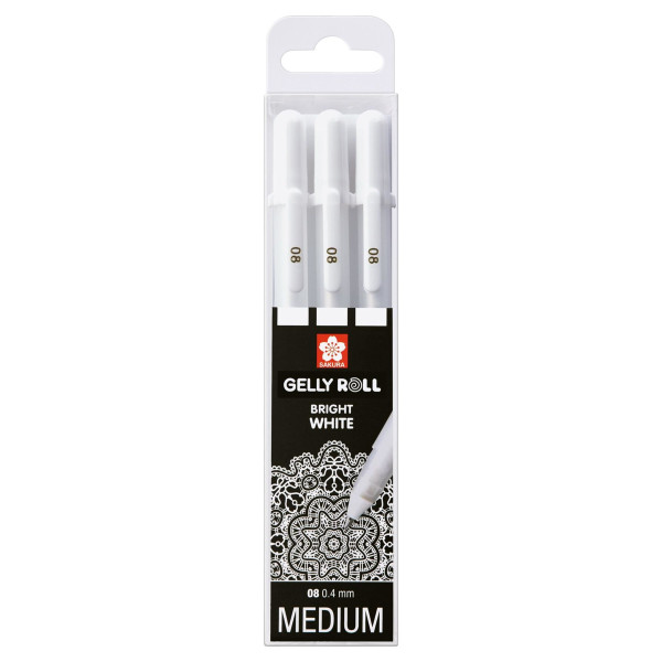 Etui De 3 Stylos Sakura Gelly Basic Real - Blanc - Sakura
