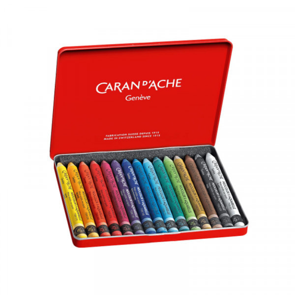 Boîte de 15 pastels à la cire Neocolor 2 Aquarelle Caran d'Ache